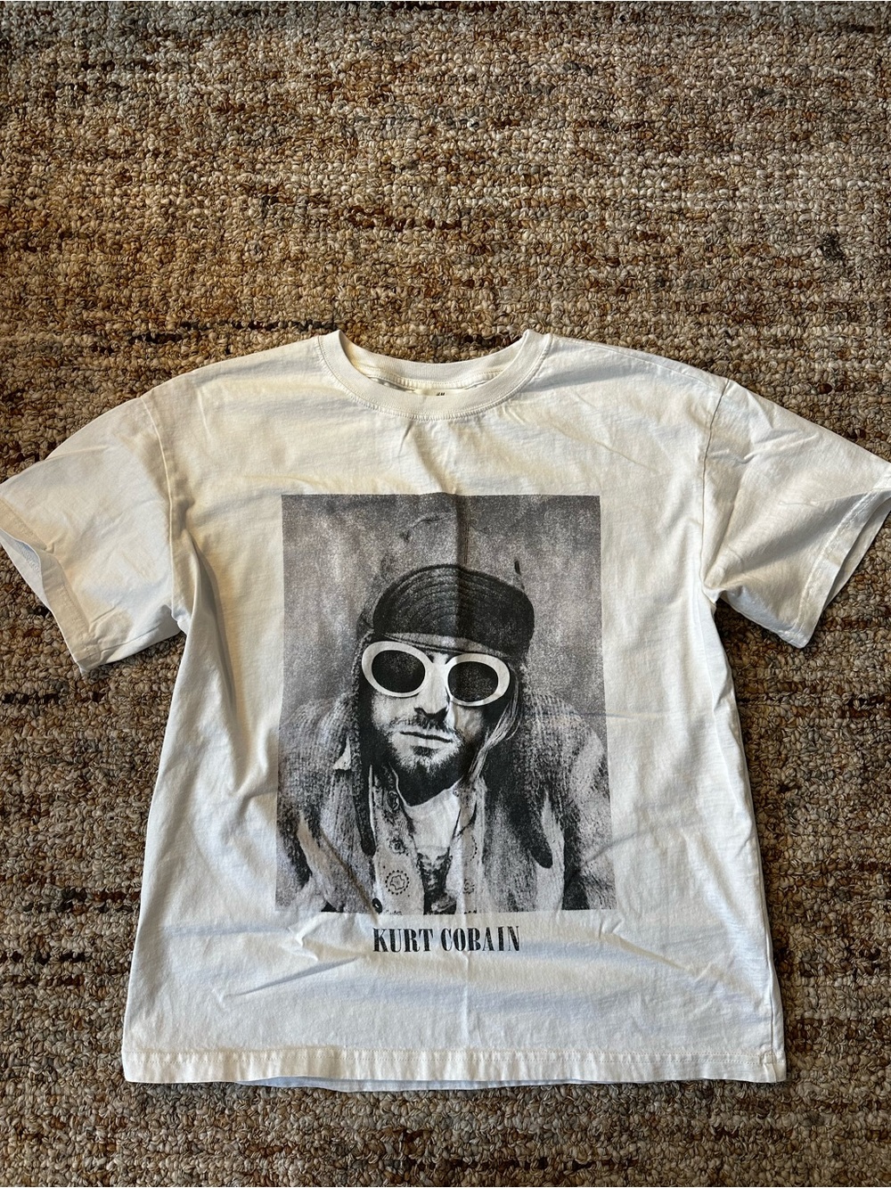 H&M White Kurt Cobain Graphic Tee